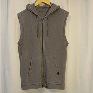 Gray Zip-Up Hoodie Vest size M